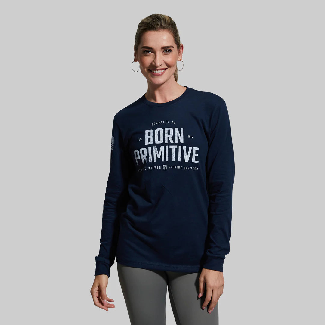 Born Primitive - Property of Born Primitive Unisex Long Sleeve (Midnight Blue)