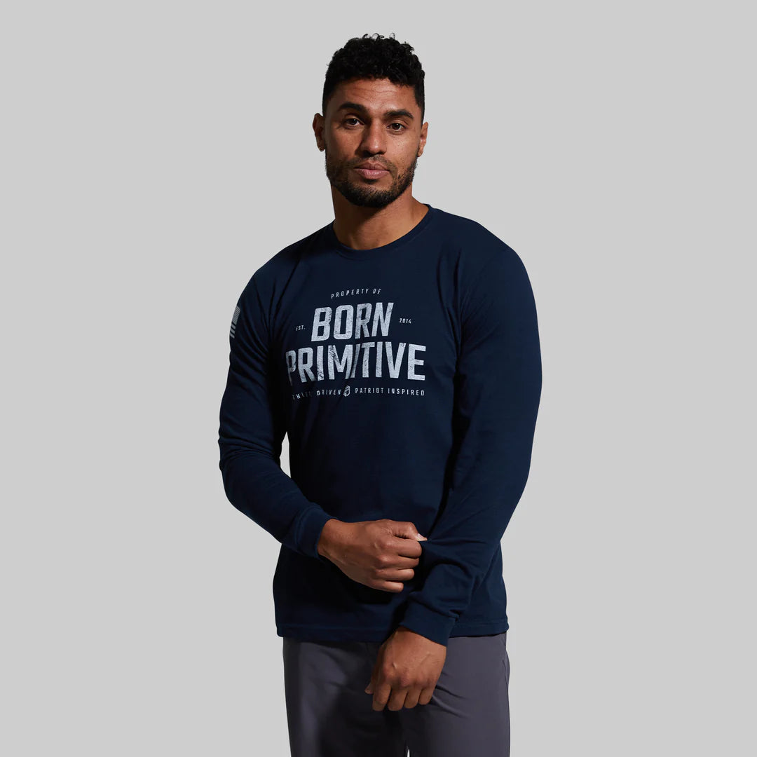 Born Primitive - Property of Born Primitive Unisex Long Sleeve (Midnight Blue)