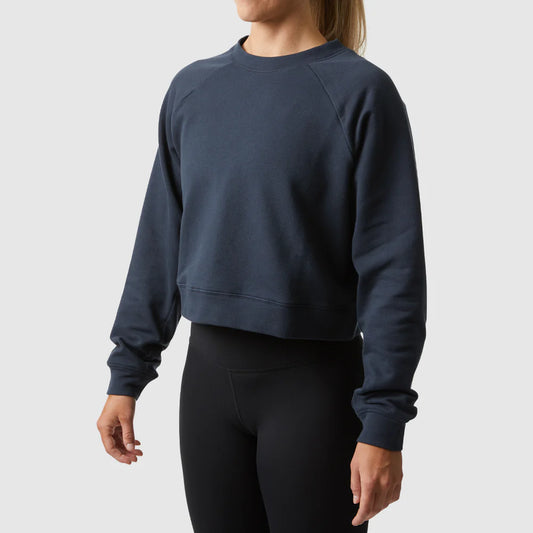 Born Primitive - Umatched Cropped Crew Sweatshirt (Blueberry)