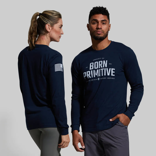 Born Primitive - Property of Born Primitive Unisex Long Sleeve (Midnight Blue)