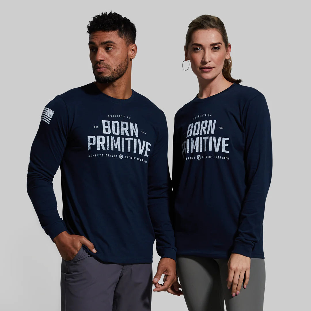 Born Primitive - Property of Born Primitive Unisex Long Sleeve (Midnight Blue)