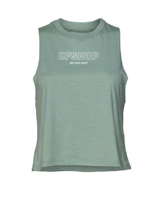 CFSHOP Logo Racerback Crop Tank  (Dusty Green)