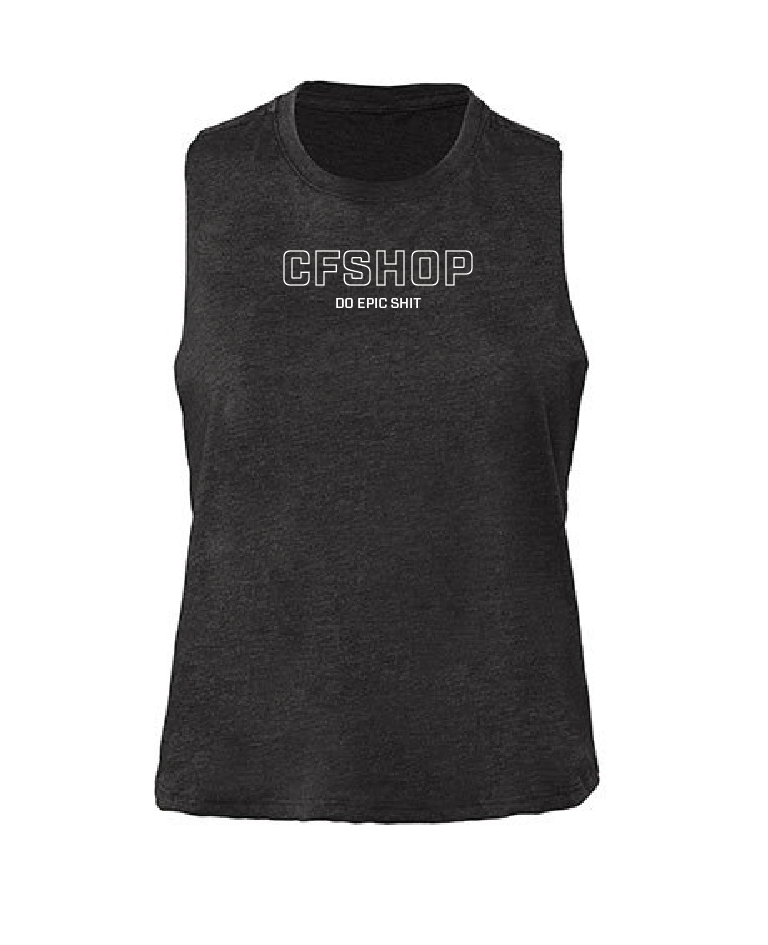 CFSHOP Logo Racerback Crop Tank (Charcoal)