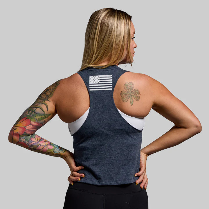 Born Primitive - Elevate Crop Tank (Heather Navy)