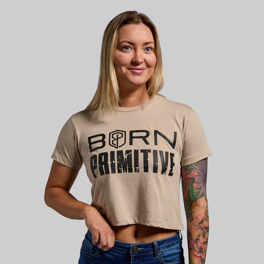 Born Primitive - Brand Crop Tee (Tan)