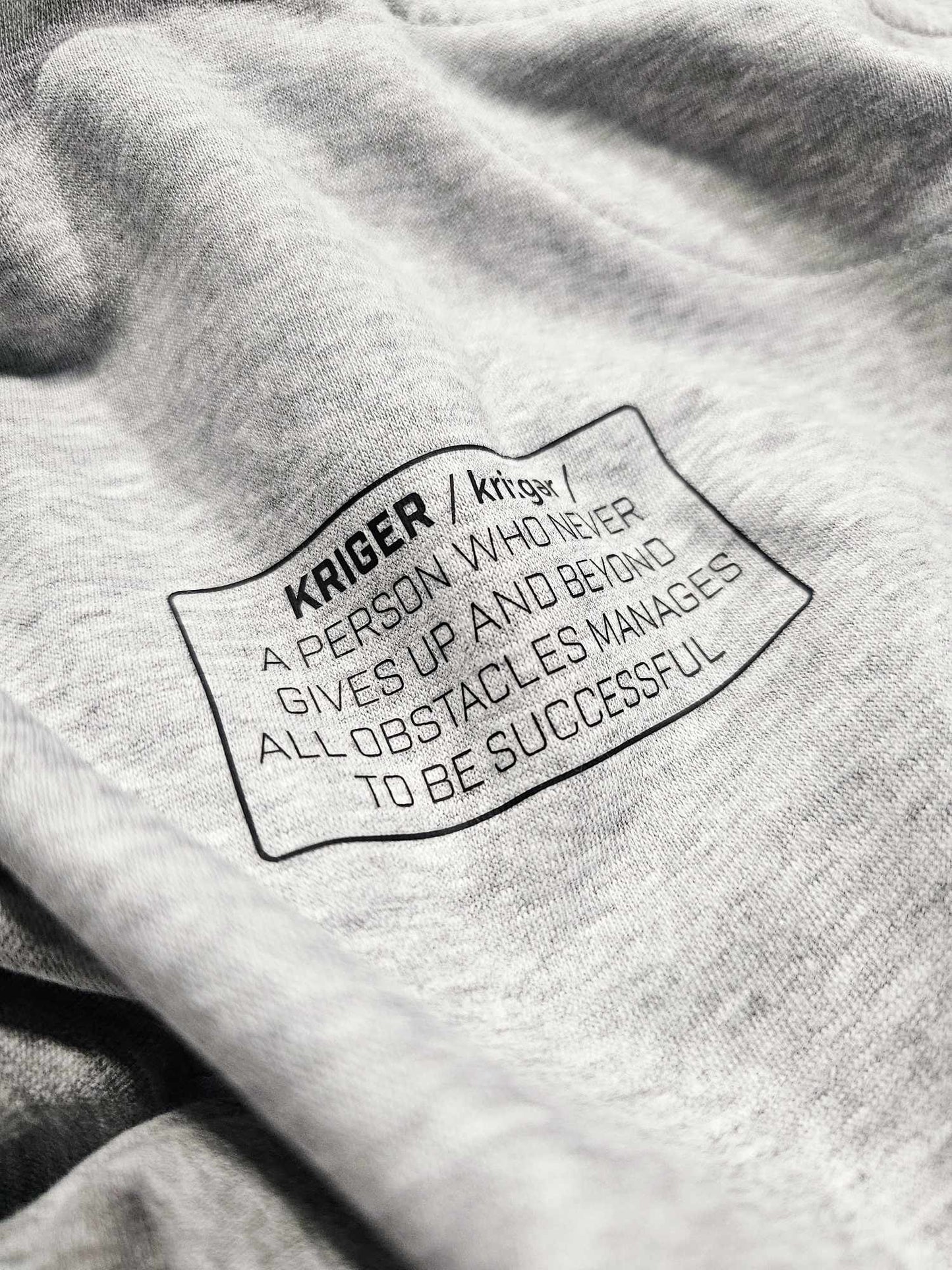 Kriger Training Outline Quote Hoody (Heather Grey)