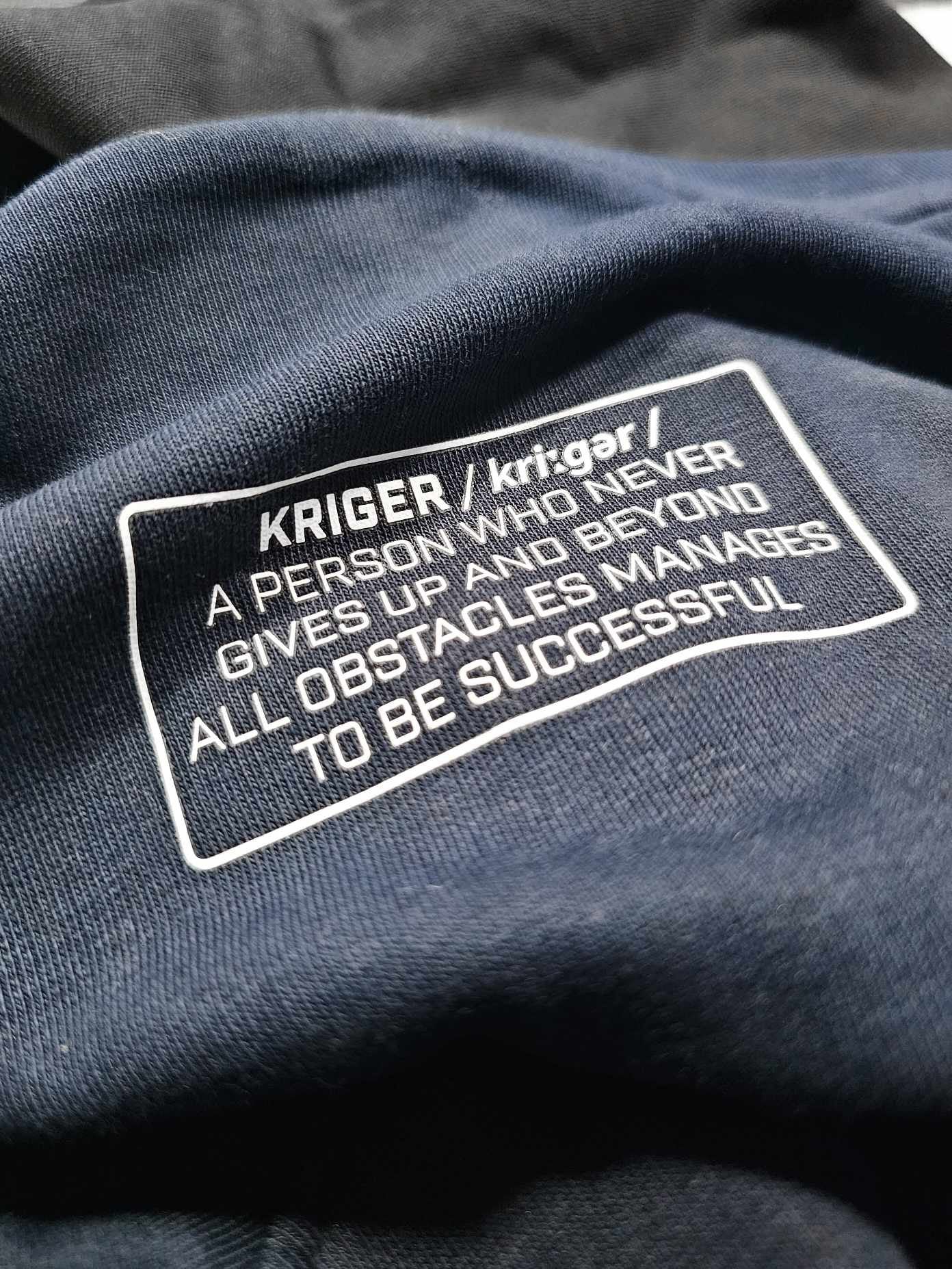 Kriger Training Outline Quote Hoody (Navy)