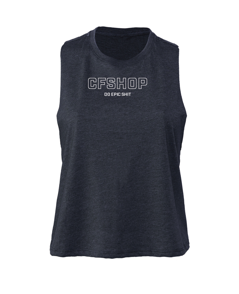 CFSHOP Logo Racerback Crop Tank (Navy)