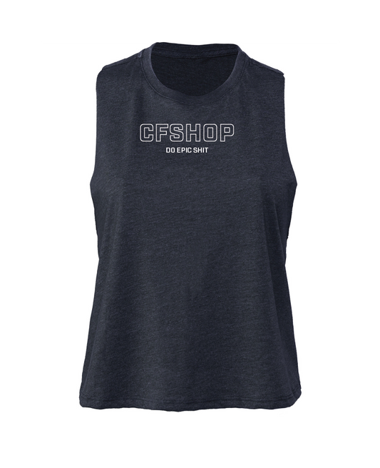 CFSHOP Logo Racerback Crop Tank (Navy)