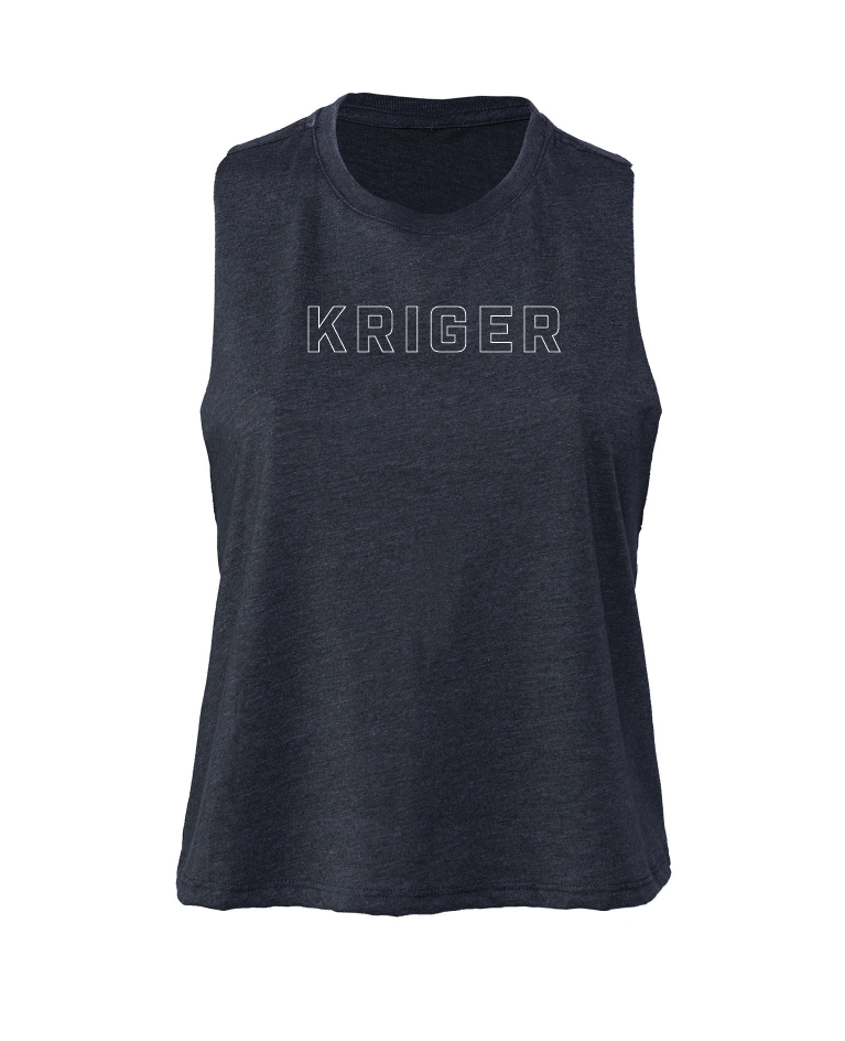 Kriger Training Outline Crop Tank (Navy)