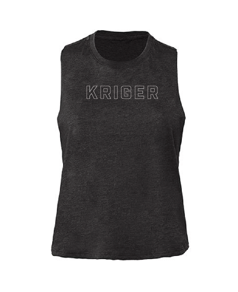 Kriger Training Outline Crop Tank (Charcoal)