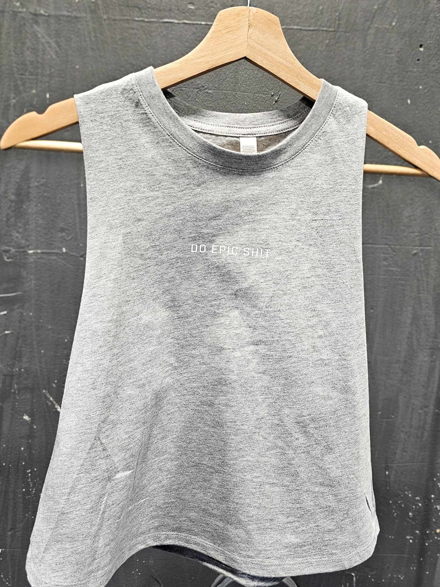 Epic Crop Racerback Tank (Athletic Grey)