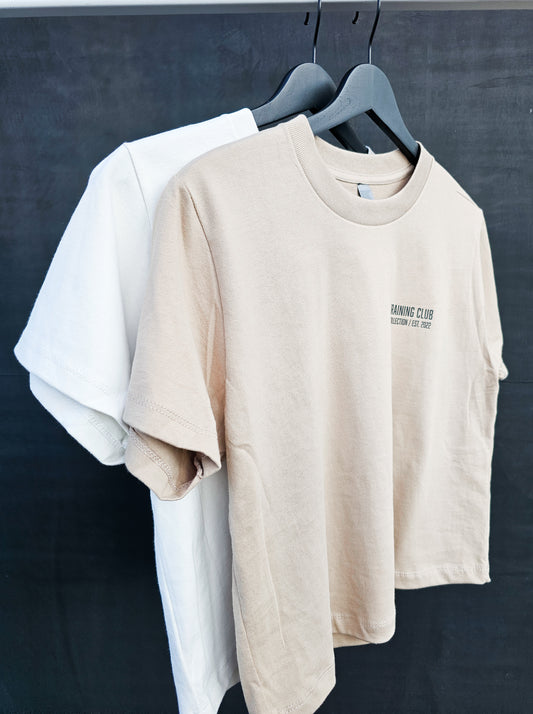 Epic Traing Club - Women Oversize Heavyweight Boxy Tee Tan